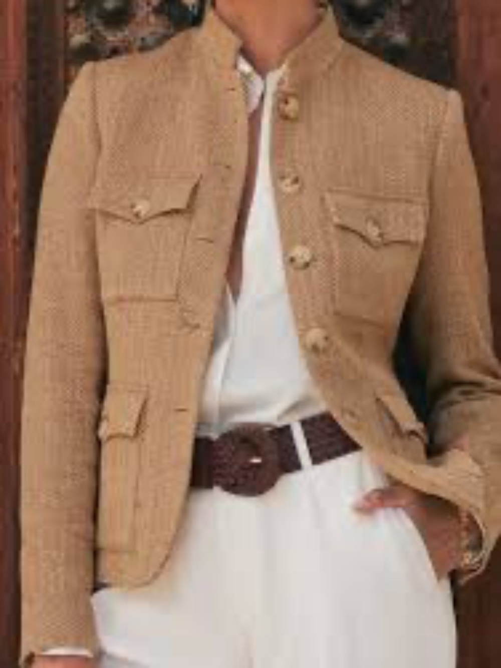 Basler Black Label Caramel Colour Small Wool Designer Classic blazer